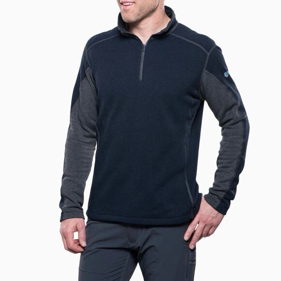 Kuhl Revel 1/4 Zip Fleece Pullover Mens Large in Black - Picture 1 of 11